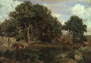  Jean Baptiste Camille  Corot Forest of Fontainebleau USA oil painting reproduction